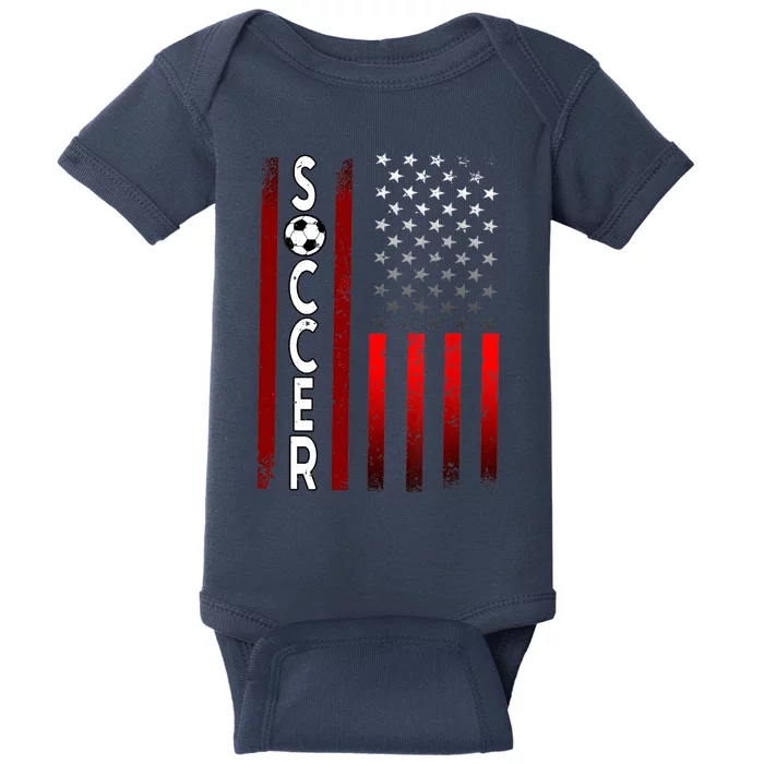 Soccer USA Flag Futbol Ball Sport Player Baby Bodysuit