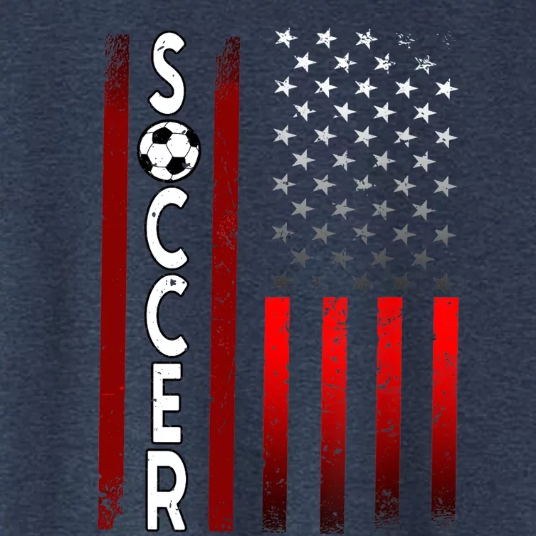 Soccer USA Flag Futbol Ball Sport Player Women's Crop Top Tee