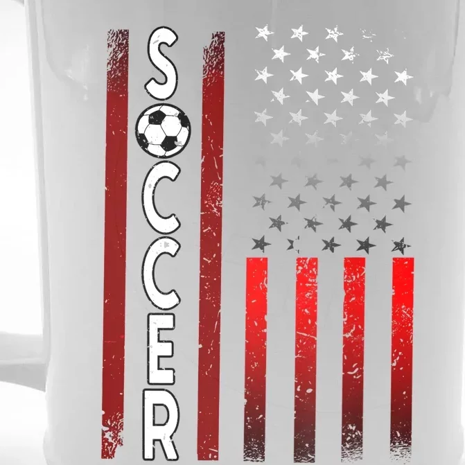 Soccer USA Flag Futbol Ball Sport Player Front & Back Beer Stein