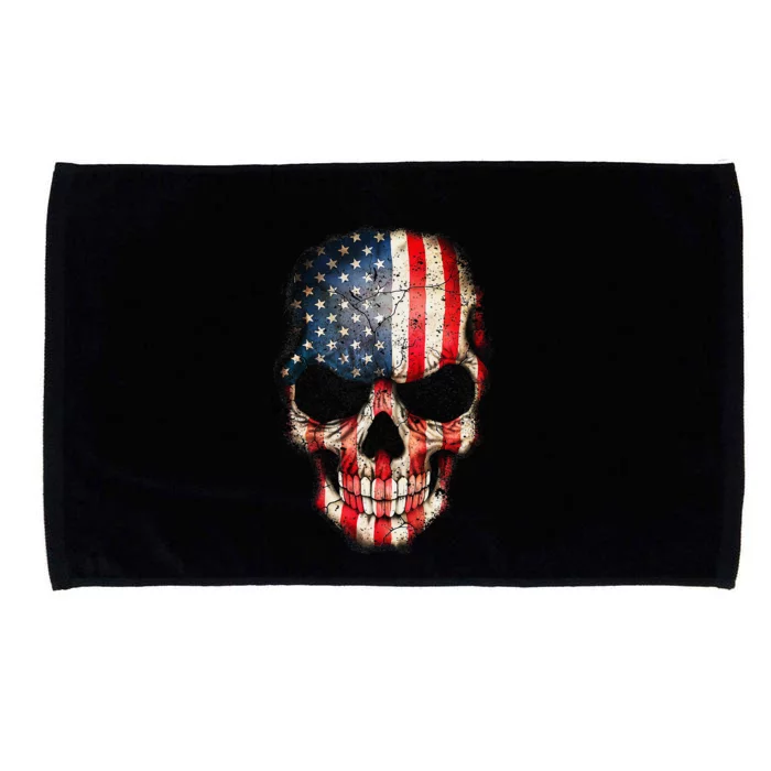 Skull USA Flag 4th of July American Patriotic Microfiber Hand Towel