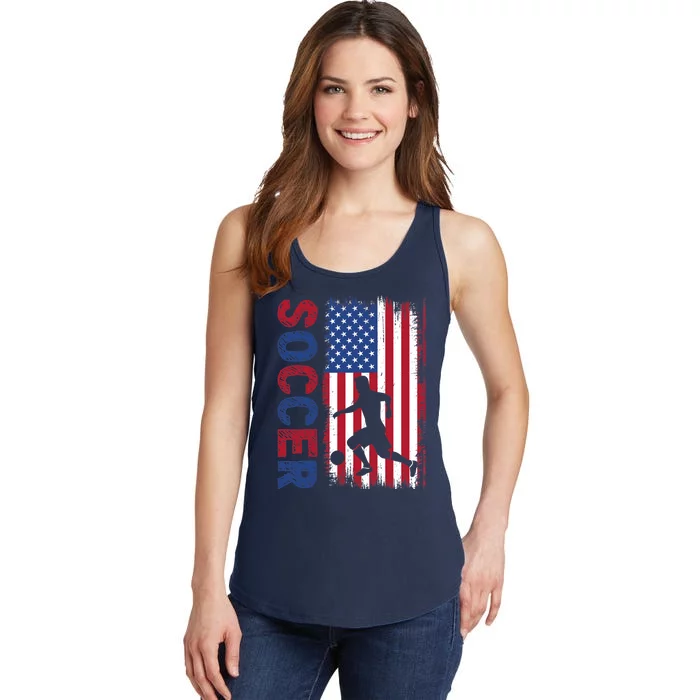 Soccer Usa Flag For Soccer Lover Ladies Essential Tank