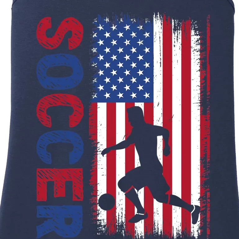 Soccer Usa Flag For Soccer Lover Ladies Essential Tank