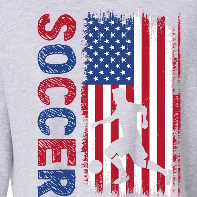 Soccer Usa Flag For Soccer Lover Cropped Pullover Crew