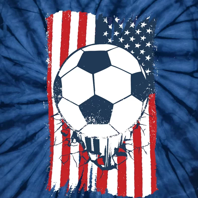 Soccer USA Flag, Soccer Ball Graphic Boys Tie-Dye T-Shirt