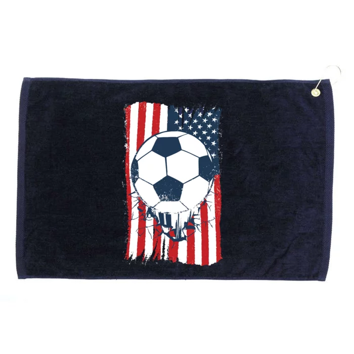 Soccer USA Flag, Soccer Ball Graphic Boys Grommeted Golf Towel