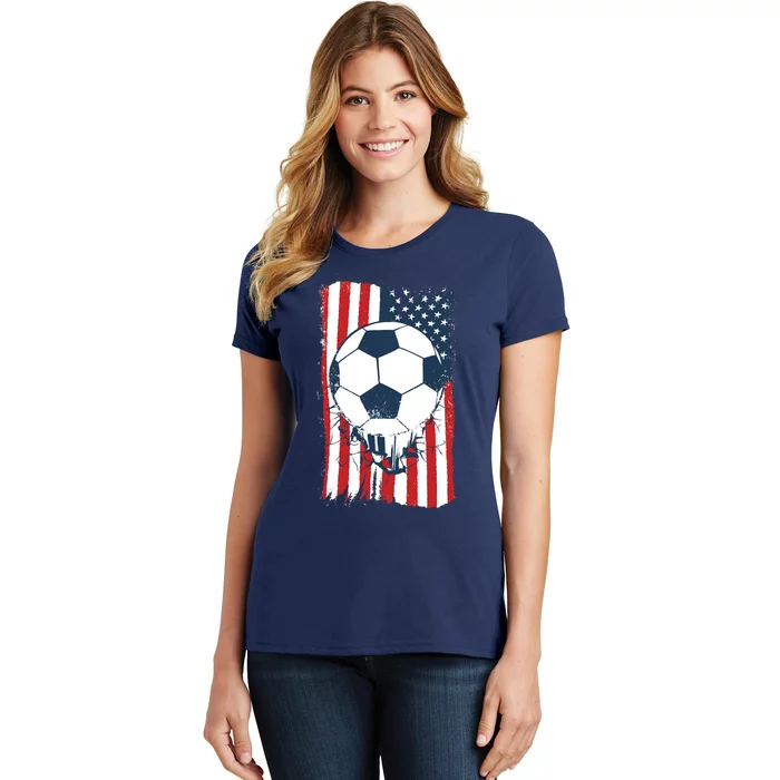 Soccer USA Flag, Soccer Ball Graphic Boys Women's T-Shirt