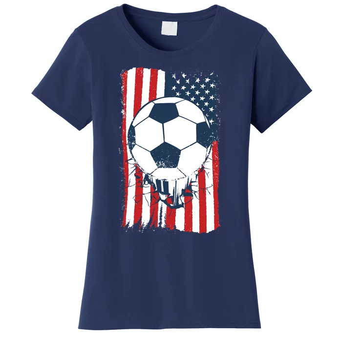 Soccer USA Flag, Soccer Ball Graphic Boys Women's T-Shirt