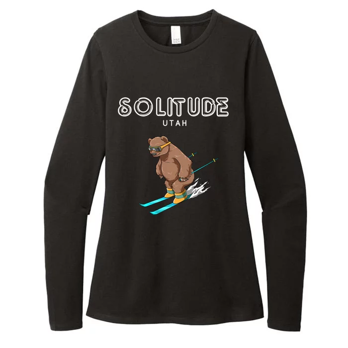 Solitude Utah Funny Ski Grizzly Bear Cool Gift Womens CVC Long Sleeve Shirt