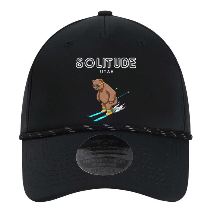 Solitude Utah Funny Ski Grizzly Bear Cool Gift Performance The Dyno Cap