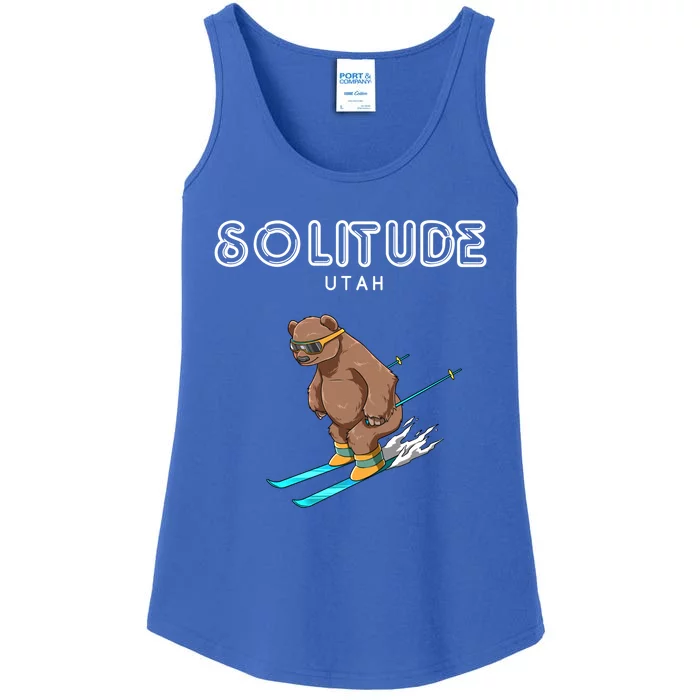 Solitude Utah Funny Ski Grizzly Bear Cool Gift Ladies Essential Tank