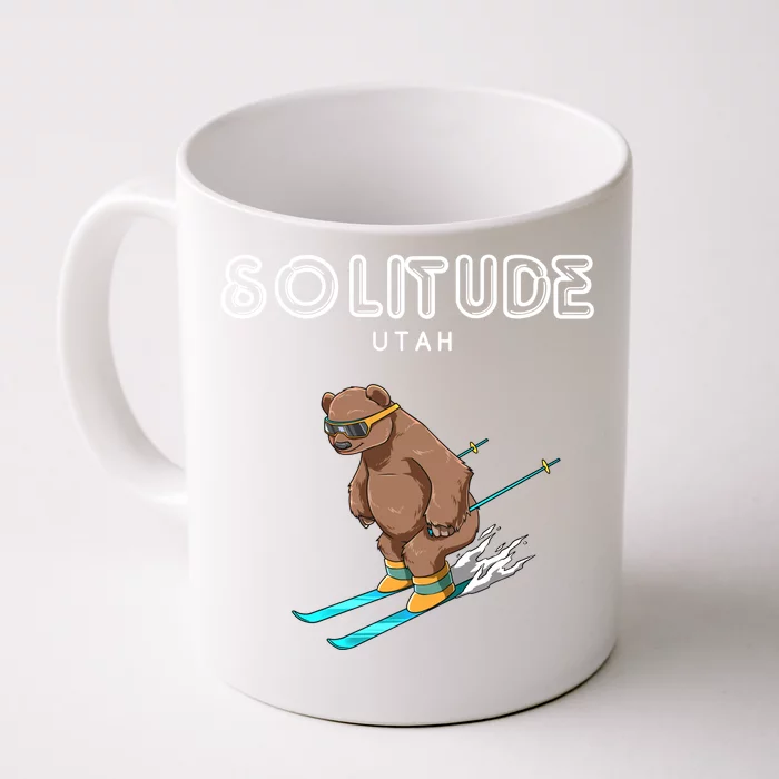 Solitude Utah Funny Ski Grizzly Bear Cool Gift Front & Back Coffee Mug