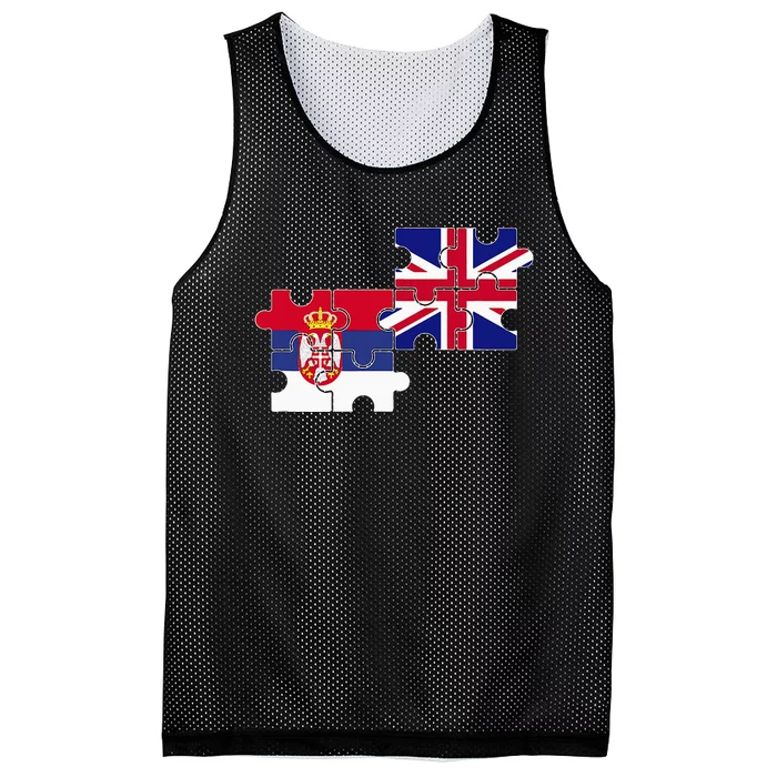 Serbia Uk Flag British Serbian Mesh Reversible Basketball Jersey Tank