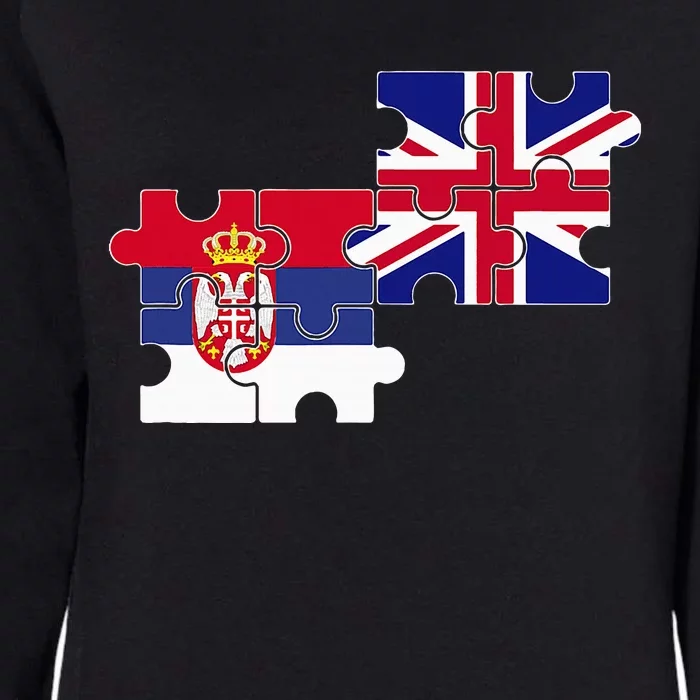 Serbia Uk Flag British Serbian Womens California Wash Sweatshirt