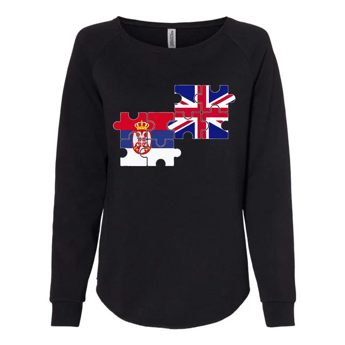 Serbia Uk Flag British Serbian Womens California Wash Sweatshirt