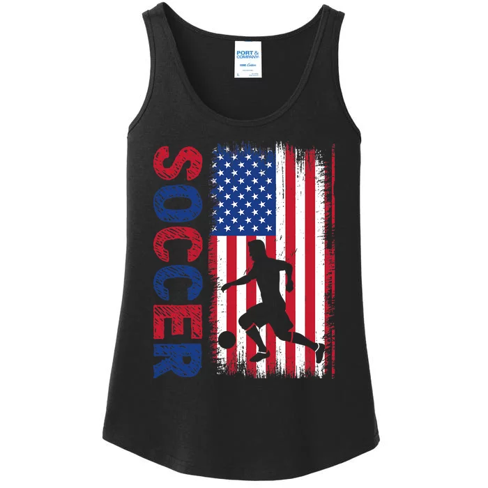 Soccer usa flag for soccer lover man woman Ladies Essential Tank