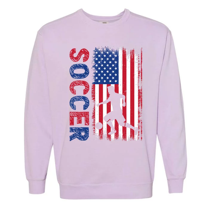 Soccer usa flag for soccer lover man woman Garment-Dyed Sweatshirt