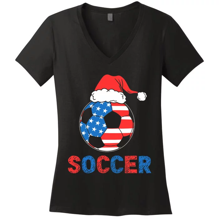 Soccer usa flag for soccer lover man woman Women's V-Neck T-Shirt