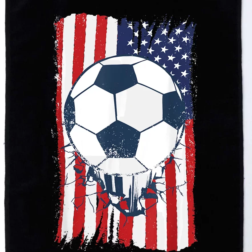 Soccer USA Flag , Soccer Ball Graphic Boys Platinum Collection Golf Towel