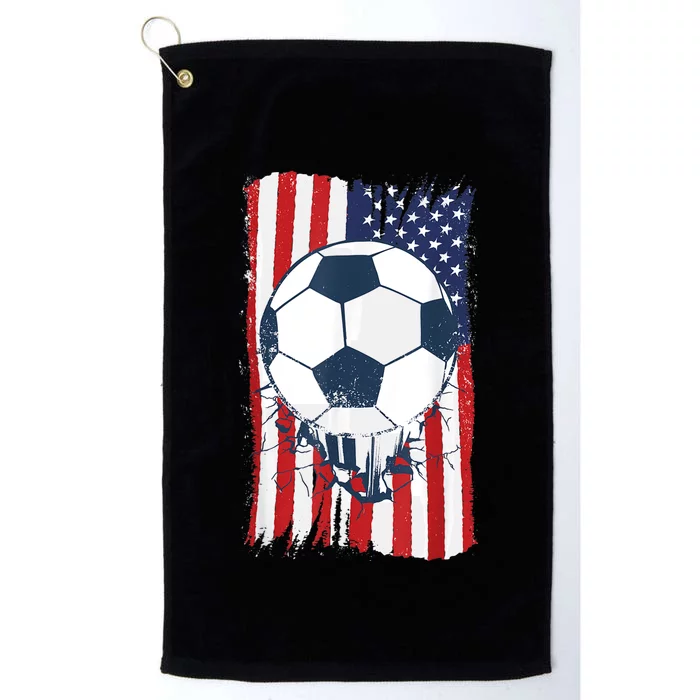 Soccer USA Flag , Soccer Ball Graphic Boys Platinum Collection Golf Towel