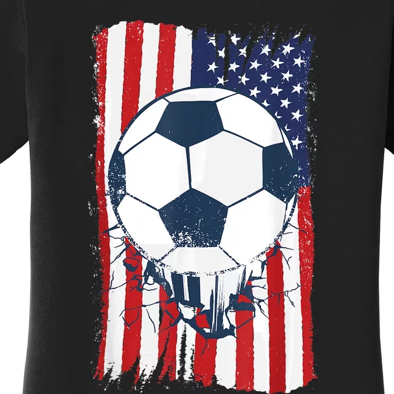 Soccer USA Flag , Soccer Ball Graphic Boys Women's T-Shirt