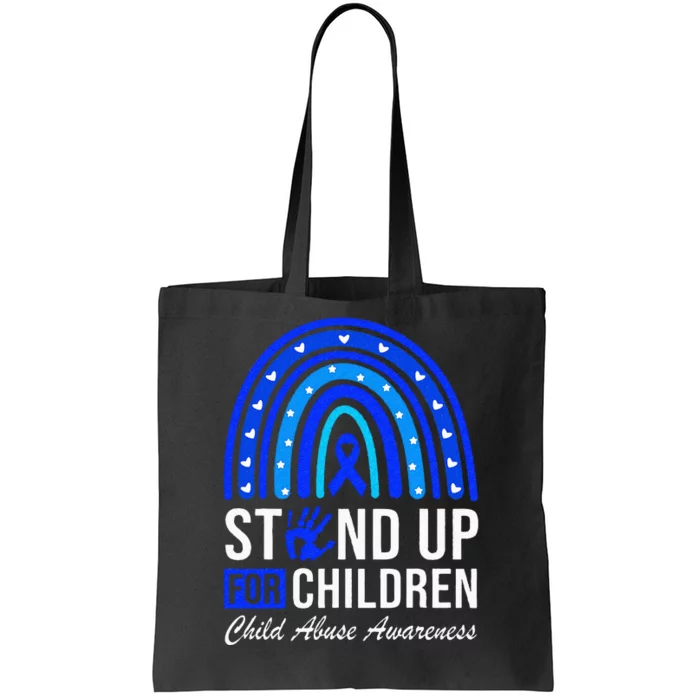 Stand Up For Children Stop Child Abuse Prevention Awareness Tote Bag