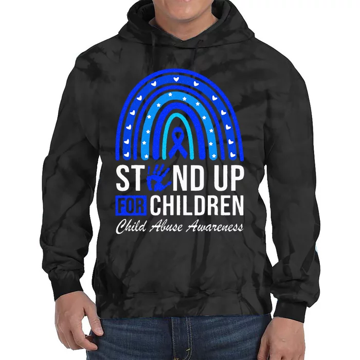 Stand Up For Children Stop Child Abuse Prevention Awareness Tie Dye Hoodie