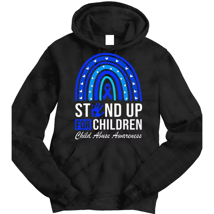 Stand Up For Children Stop Child Abuse Prevention Awareness Tie Dye Hoodie