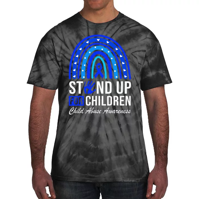 Stand Up For Children Stop Child Abuse Prevention Awareness Tie-Dye T-Shirt