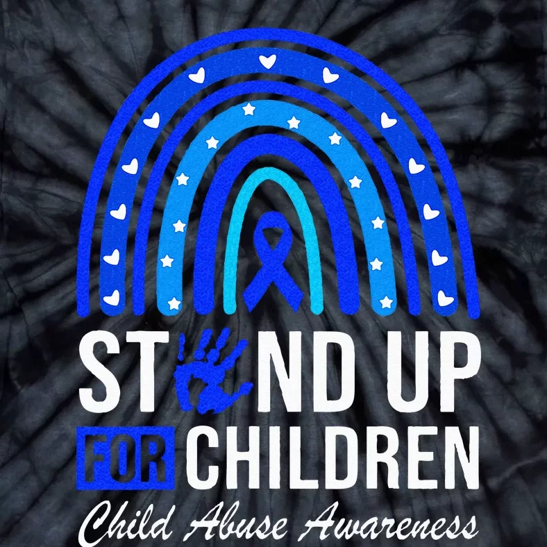 Stand Up For Children Stop Child Abuse Prevention Awareness Tie-Dye T-Shirt