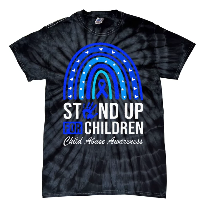 Stand Up For Children Stop Child Abuse Prevention Awareness Tie-Dye T-Shirt