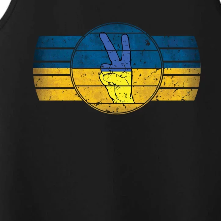 Support Ukrainian Flag Peace And Love I Stand With Ukraine Cute Gift Performance Tank