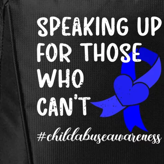 Speaking Up For Those Who Cant Abuse Prevention Month Funny Gift City Backpack