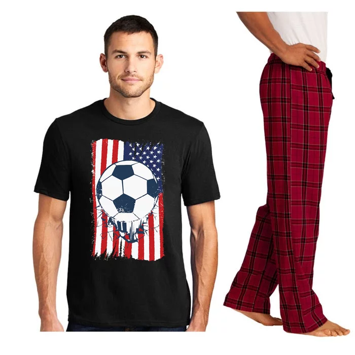 Soccer USA Flag, Soccer Ball Graphic Pajama Set