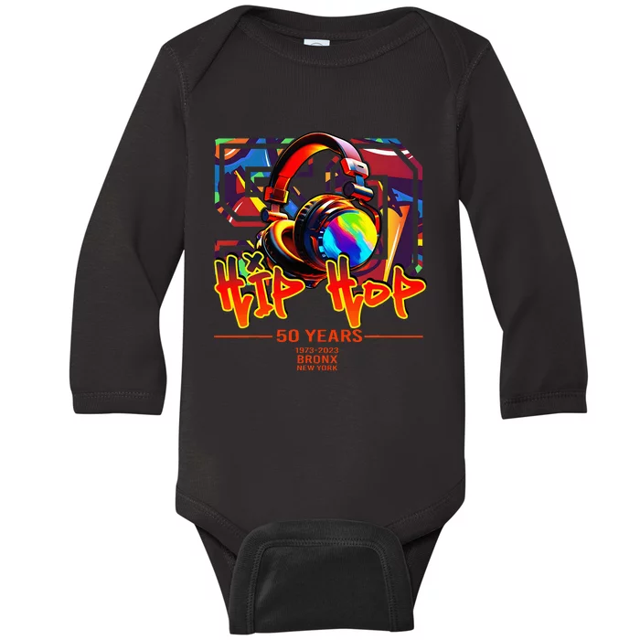 Street Urban Graffiti Art Celebrating 50 Years Of Hip Hop Baby Long Sleeve Bodysuit