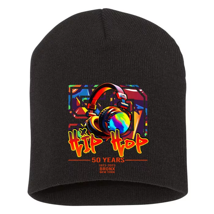 Street Urban Graffiti Art Celebrating 50 Years Of Hip Hop Short Acrylic Beanie