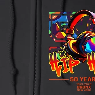 Street Urban Graffiti Art Celebrating 50 Years Of Hip Hop Full Zip Hoodie