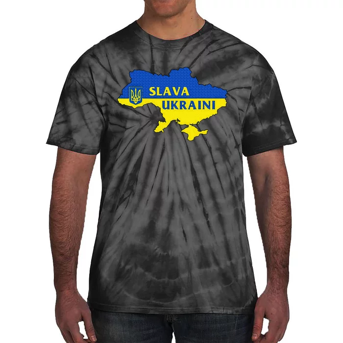 Slava Ukraini Glory To Ukraine Support Ukrainian Flag Tie-Dye T-Shirt