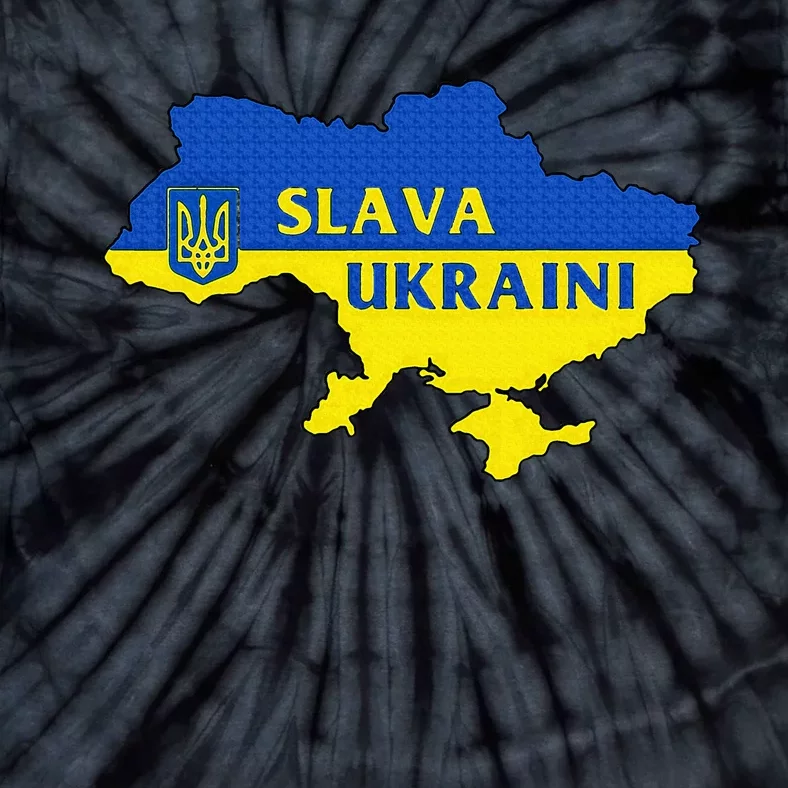 Slava Ukraini Glory To Ukraine Support Ukrainian Flag Tie-Dye T-Shirt