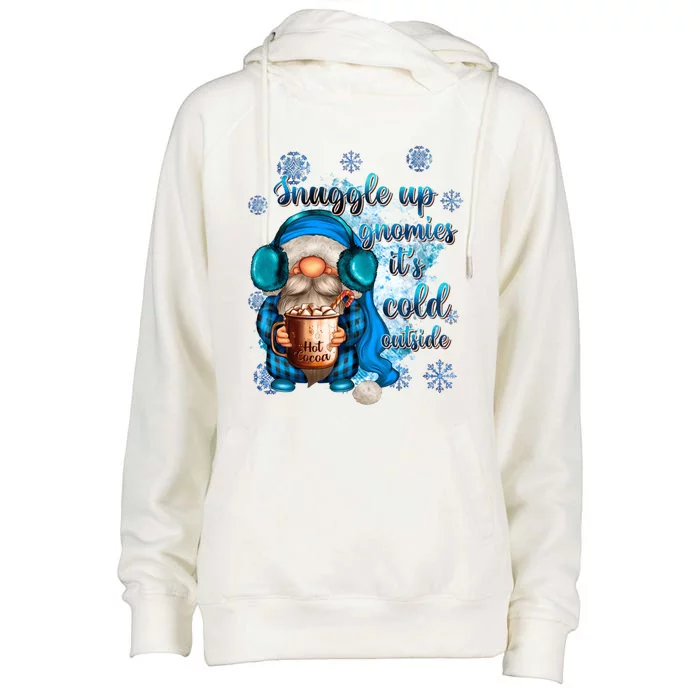 Snuggle Up Gnomies ItS Cold Outside Family Merry Christmas Meaningful Gift Womens Funnel Neck Pullover Hood