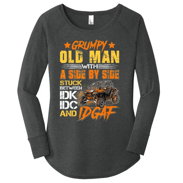 Sxs Utv Grumpy Old Man With Side By Side Women's Perfect Tri Tunic Long Sleeve Shirt