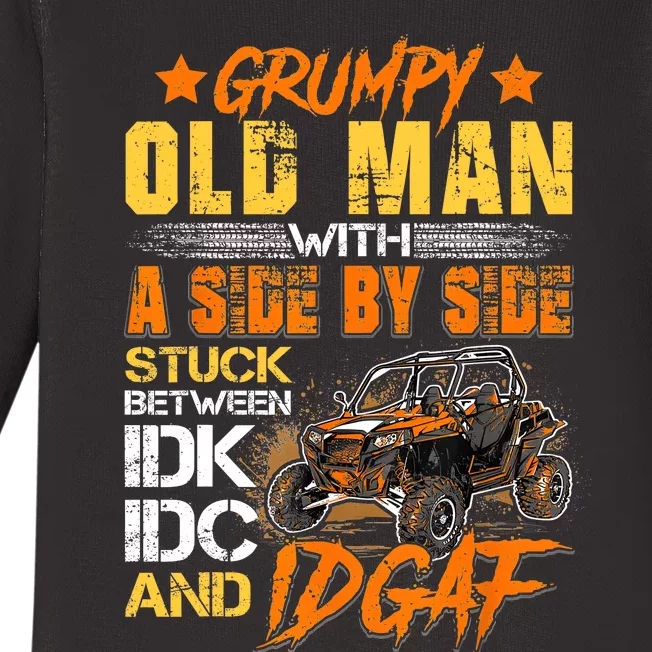 Sxs Utv Grumpy Old Man With Side By Side Baby Long Sleeve Bodysuit