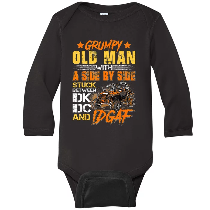 Sxs Utv Grumpy Old Man With Side By Side Baby Long Sleeve Bodysuit