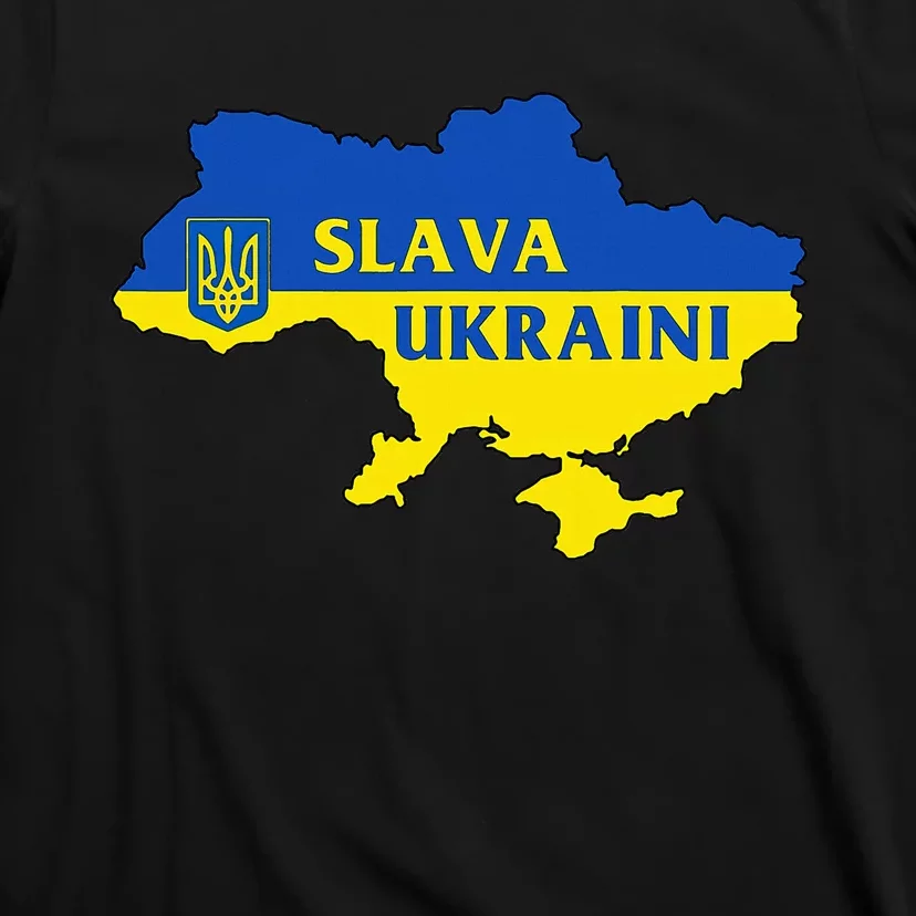 Slava Ukraini Glory To Ukraine Support Ukrainian Flag T-Shirt