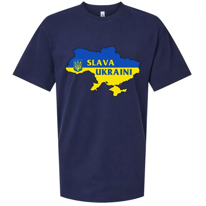 Slava Ukraini Glory To Ukraine Support Ukrainian Flag Sueded Cloud Jersey T-Shirt