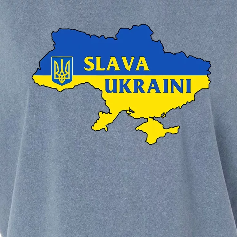 Slava Ukraini Glory To Ukraine Shirt Support Ukrainian Flag Garment-Dyed Women's Muscle Tee