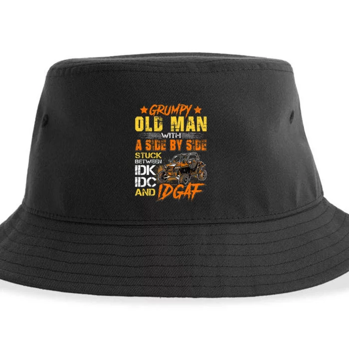 Sxs Utv Grumpy Old Man With Side By Side Sustainable Bucket Hat