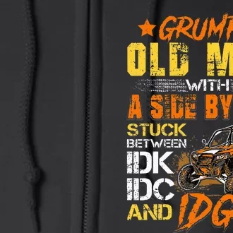 Sxs Utv Grumpy Old Man With Side By Side Full Zip Hoodie