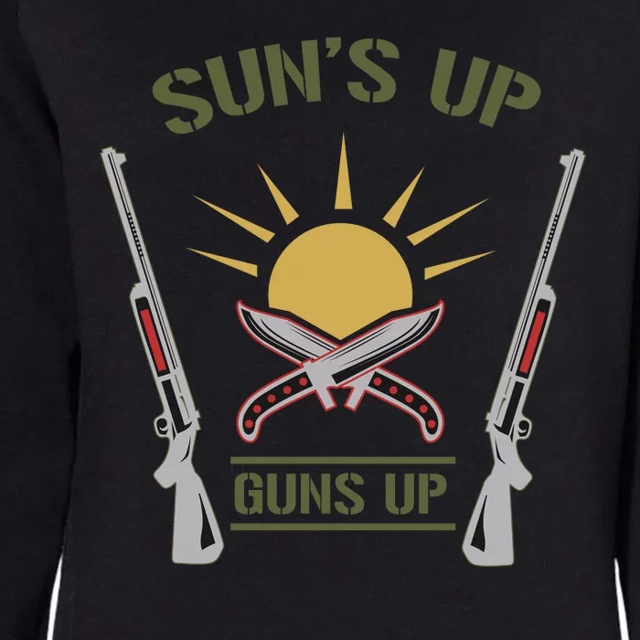 Sun's Up Guns Up Womens California Wash Sweatshirt