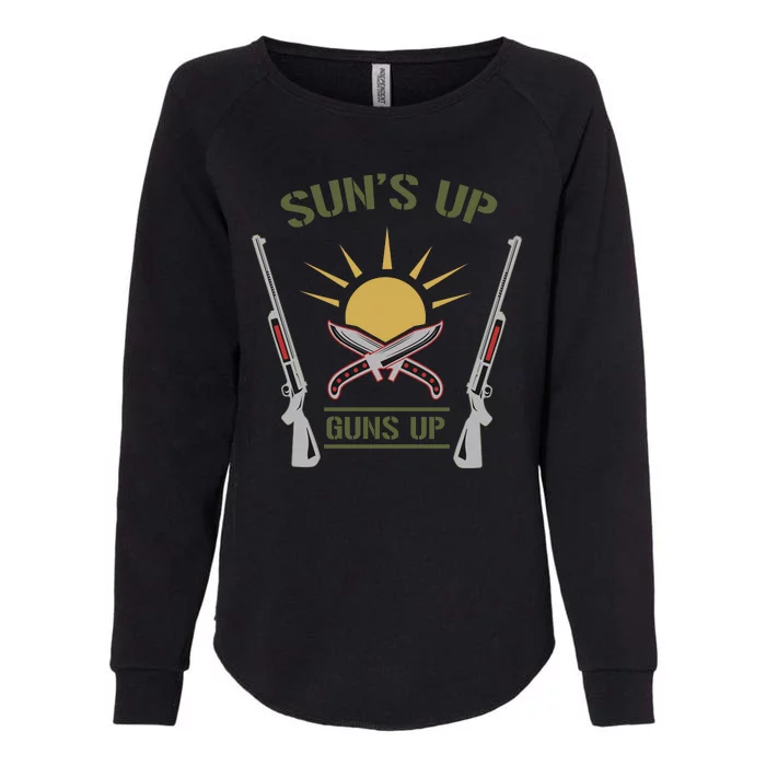 Sun's Up Guns Up Womens California Wash Sweatshirt