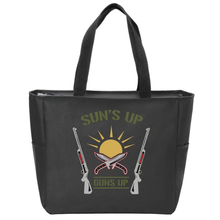 Sun's Up Guns Up Zip Tote Bag